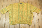Vintage 1990s Coogi Made In Australia 3D knit 100% Cotton Abstract Pattern Crewneck Sweater