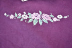 Vintage 1990s Dark Purple Floral Collared Graphic Sweatshirt