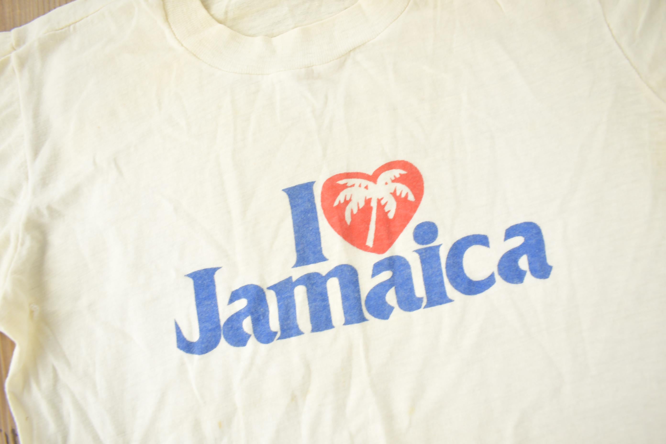 Vintage 1980s I Love Jamaica Single Stitch Souvenir Travel T-Shirt