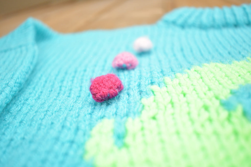 Vintage 1990s Cute Fish Knitted Crewneck Sweater