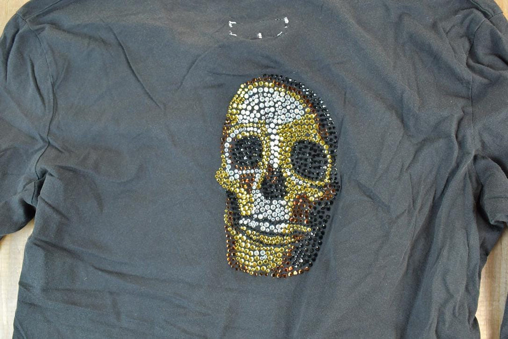 Women Vintage Vigoss Y2K Rockstar T-Shirt / Vigoss Grunge Skull Print / Contrast Stitch / Internet Famous Clothing / Over Dyed
