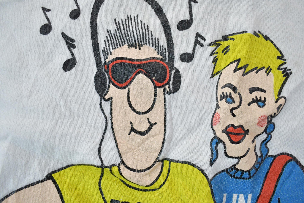 Vintage 1990s Frank Lin Cartoon Books Theme Crewneck Sweatshirt /