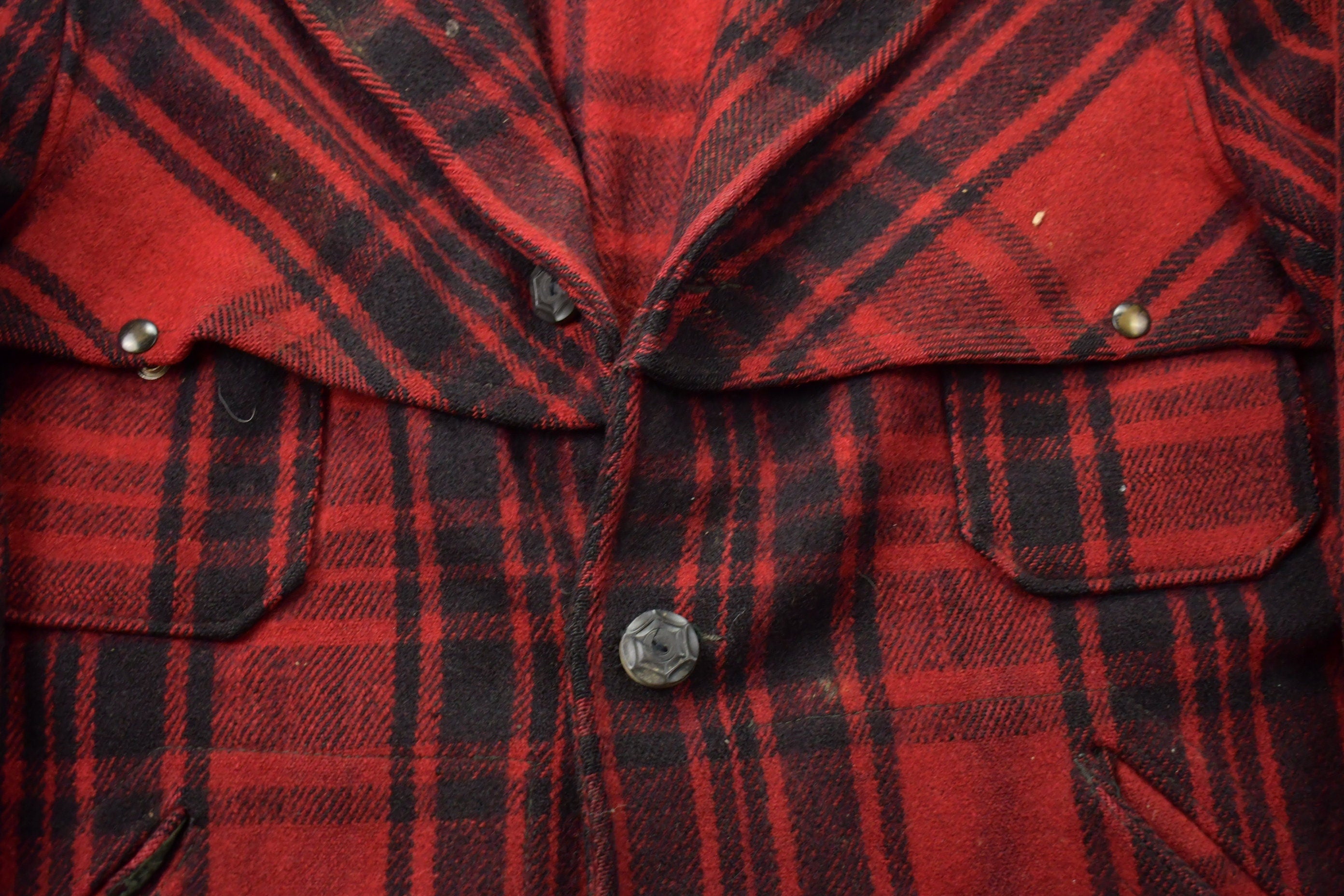 Vintage 1980s Buffalo Plaid Wool Jacket