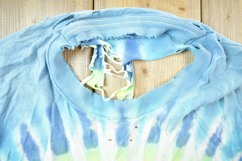 Vintage 1990s Distressed Peace Sign  Tie Dye Graphic T-Shirt  Vintage T Shirt  Streetwear  Graphic Tee  Single Stitch  Made In USA