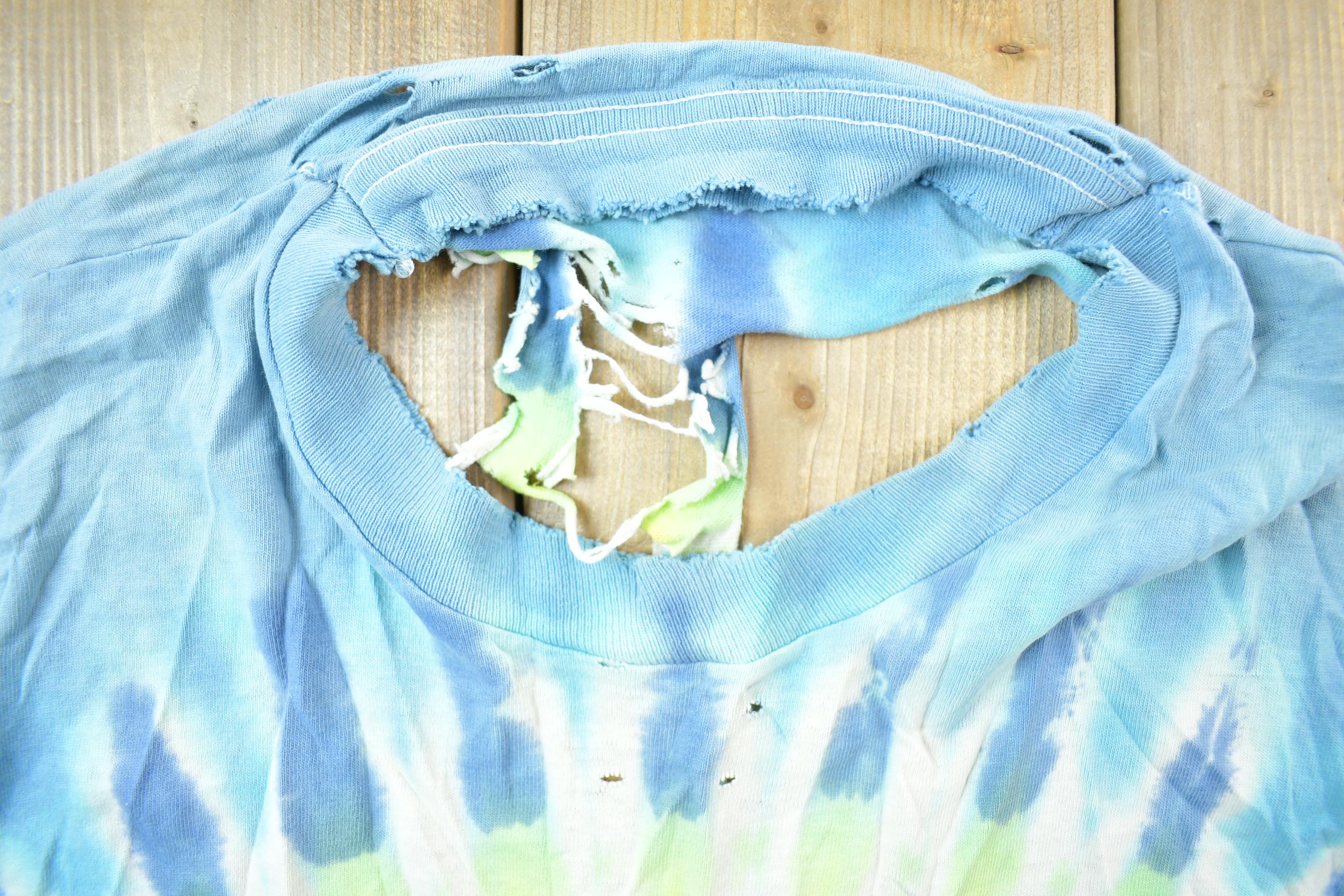 Vintage 1990s Distressed Peace Sign  Tie Dye Graphic T-Shirt  Vintage T Shirt  Streetwear  Graphic Tee  Single Stitch  Made In USA