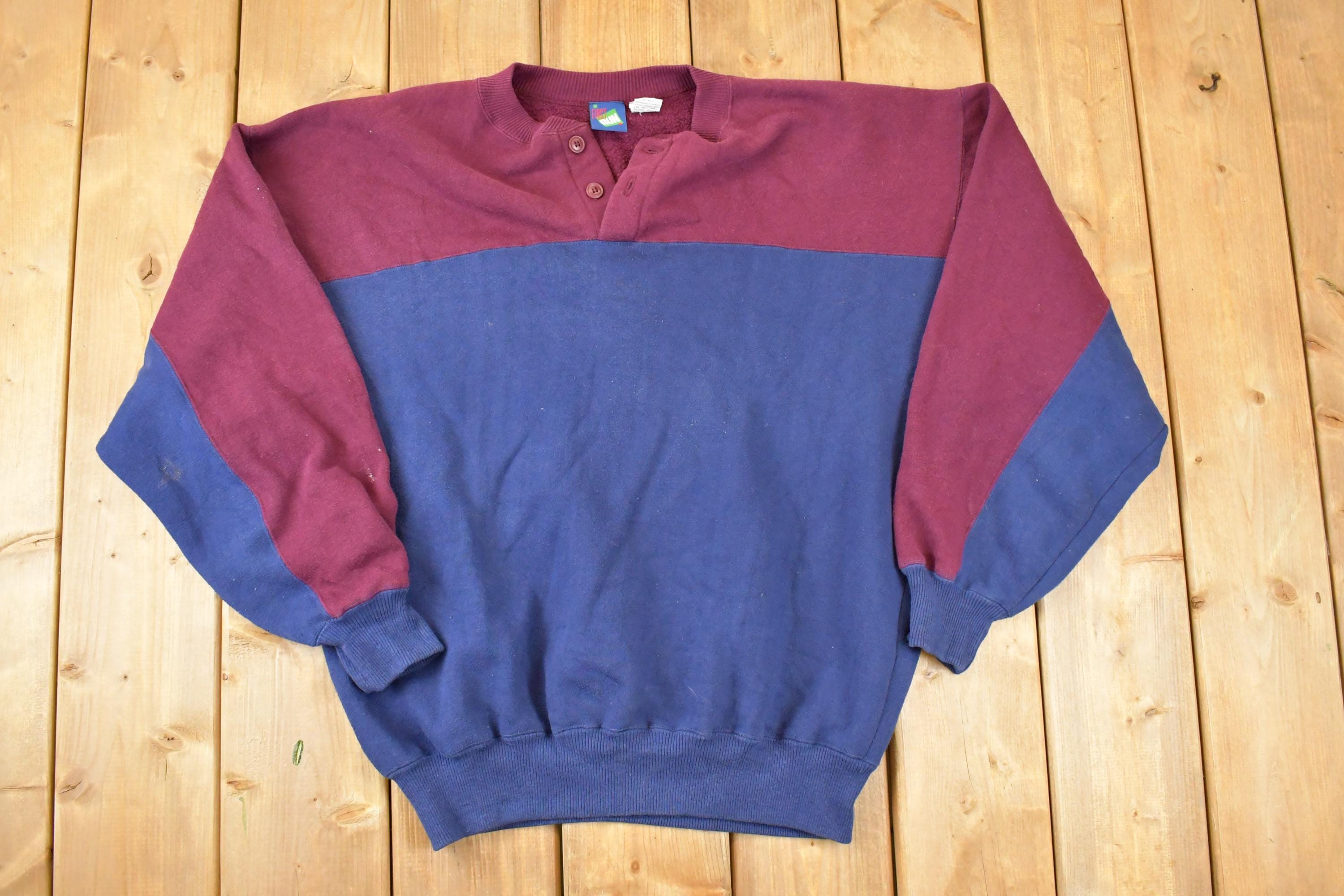 Vintage 1990s First Run Color Block Crewneck Sweatshirt Men's L