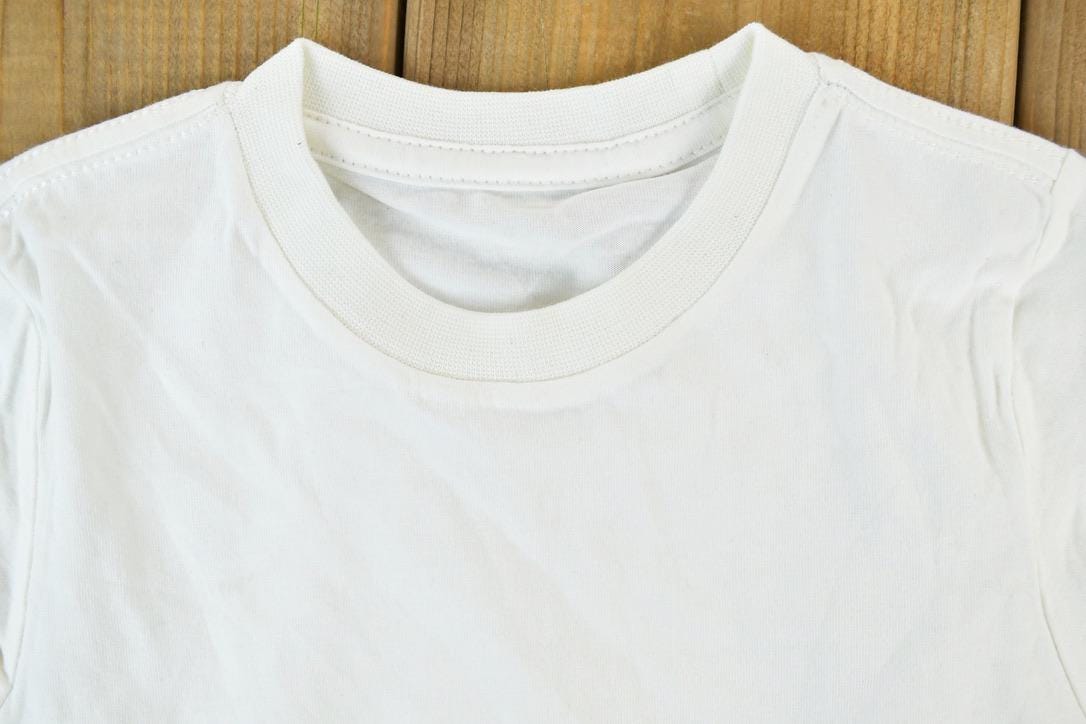 Women Vintage Vigoss Y2K Blank White T-Shirt Vigoss Grunge Skull Print / Contrast Stitch / Internet Famous Clothing / Over Dyed