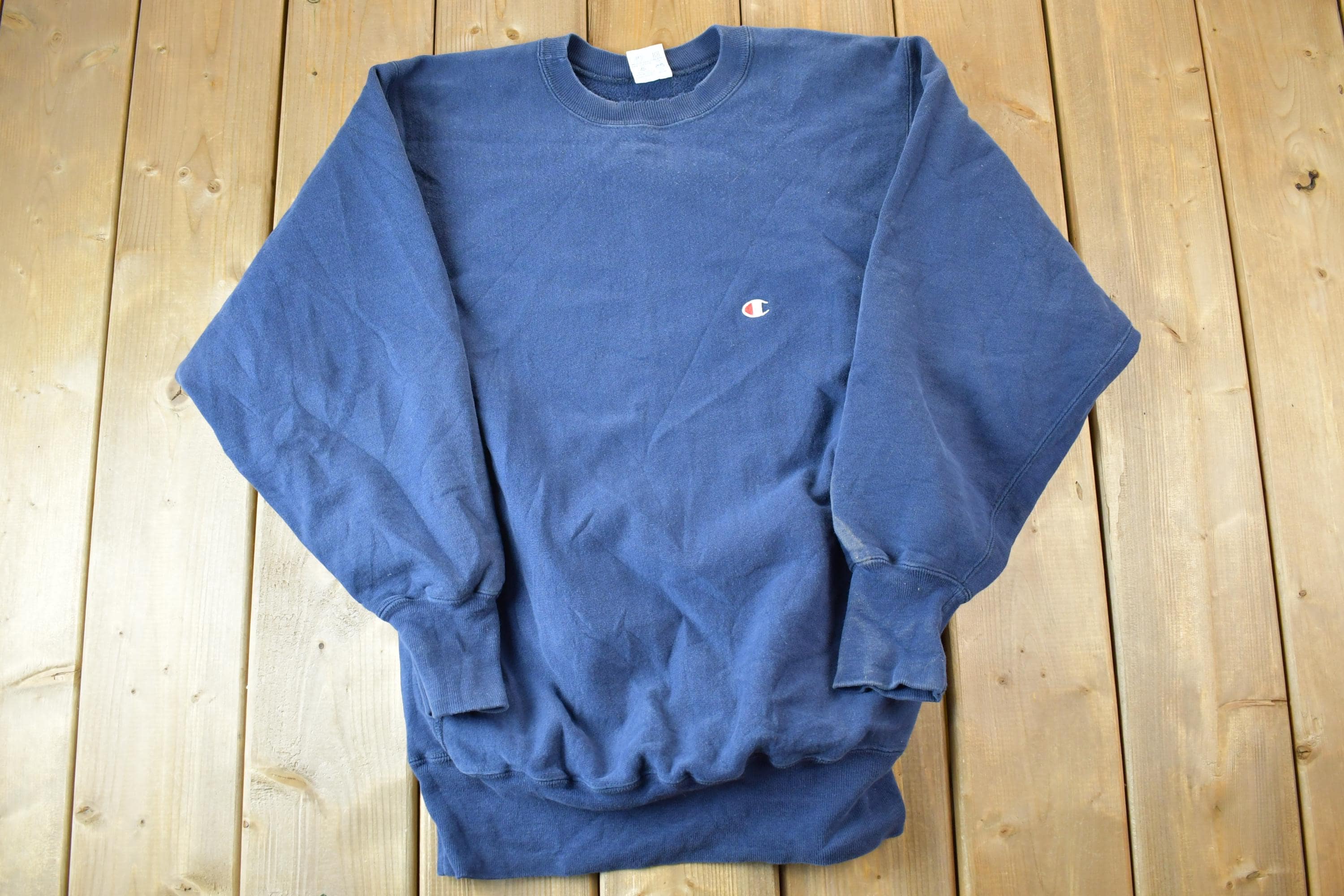 Vintage 1990s Champion Reverse Weave Navy Crewneck Sweatshirt