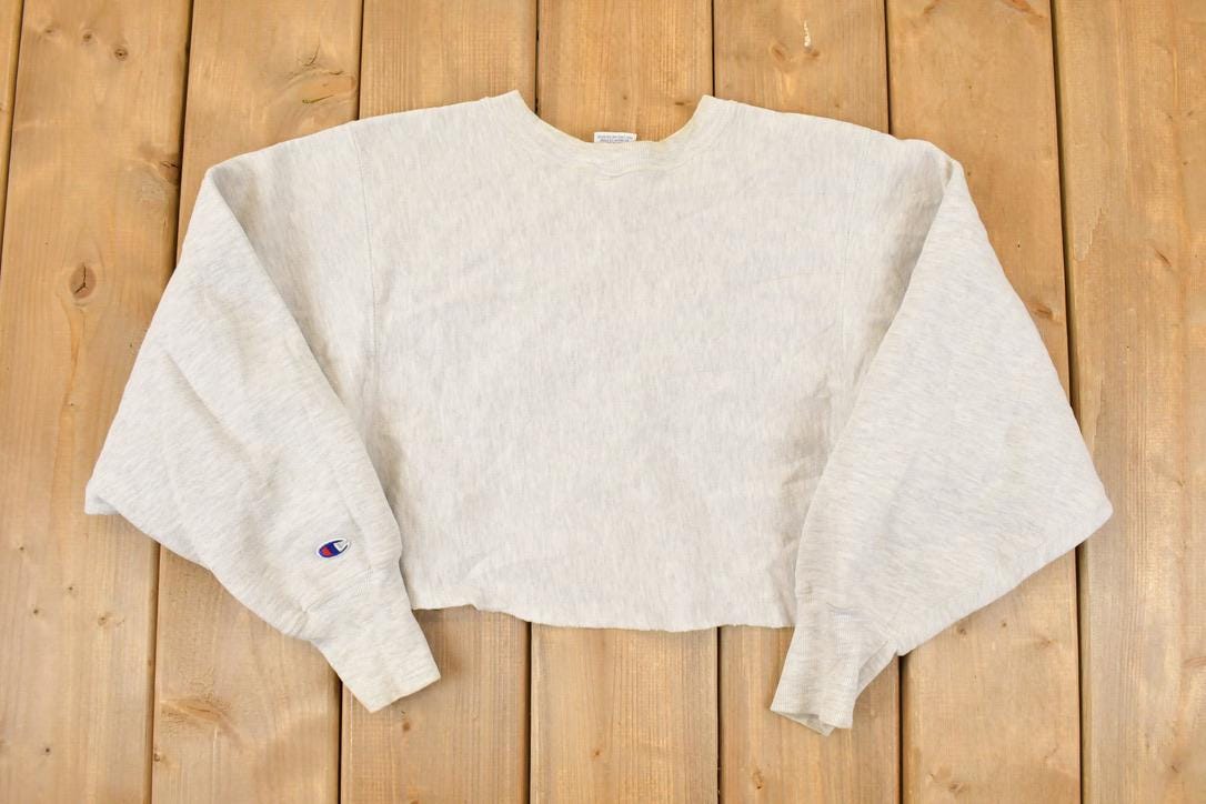 Vintage Y2K Champion Reverse Weave Cropped Crewneck Sweatshirt Womens Cropped M