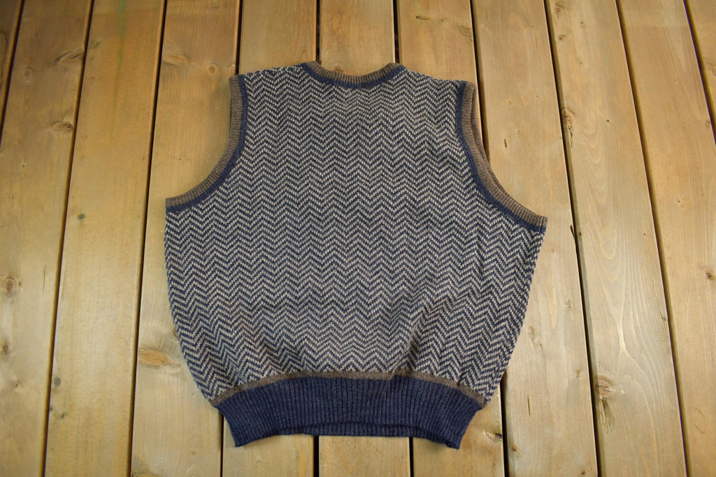 Vintage 1990s Damon Wool Blend Knit Vest V Neck Sweater Men's Large /
