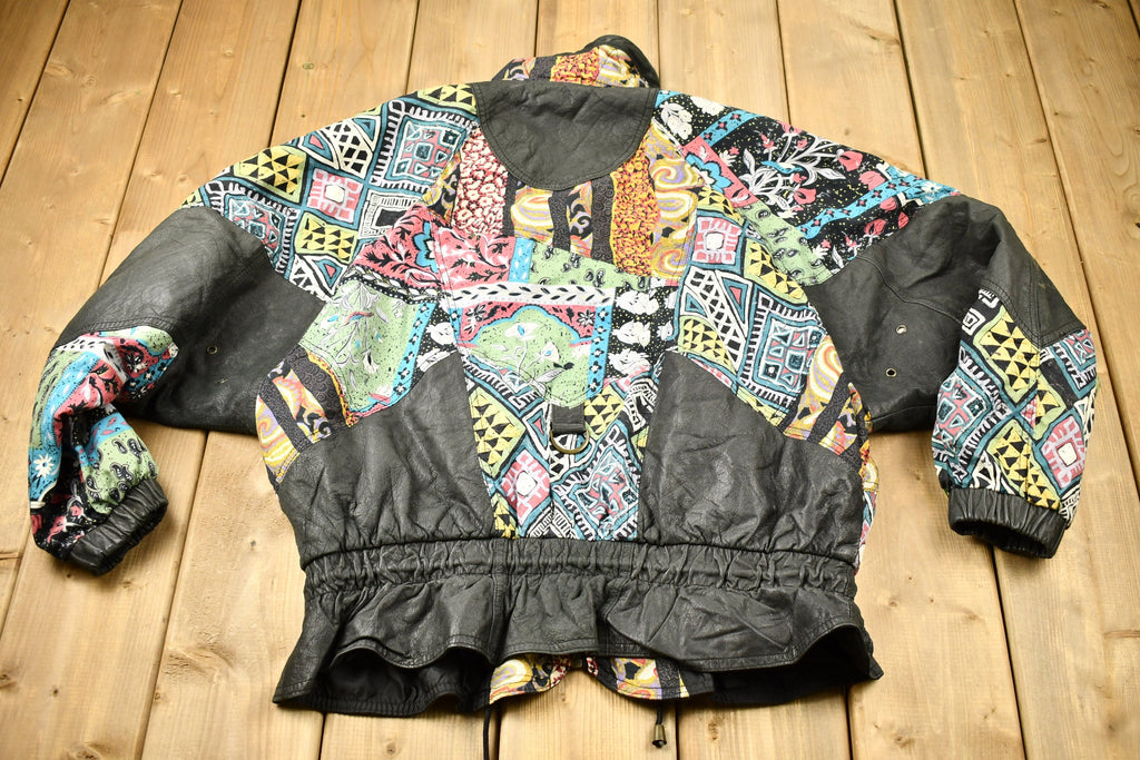 Vintage 1990s Abstract Art Pattern All Over Graphic Winlit Jacket
