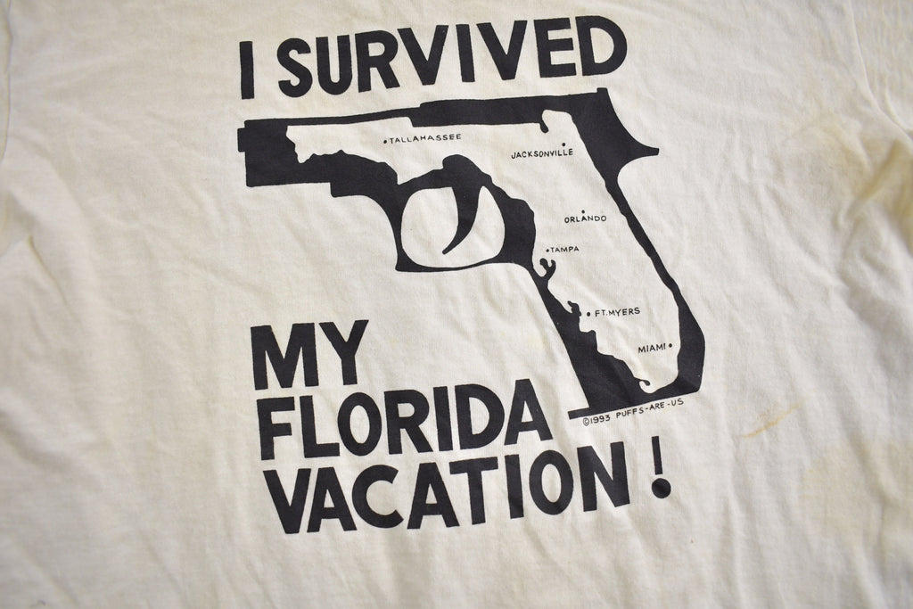Vintage 1993 "I Survived My Florida Vacation" Souvenir T Shirt