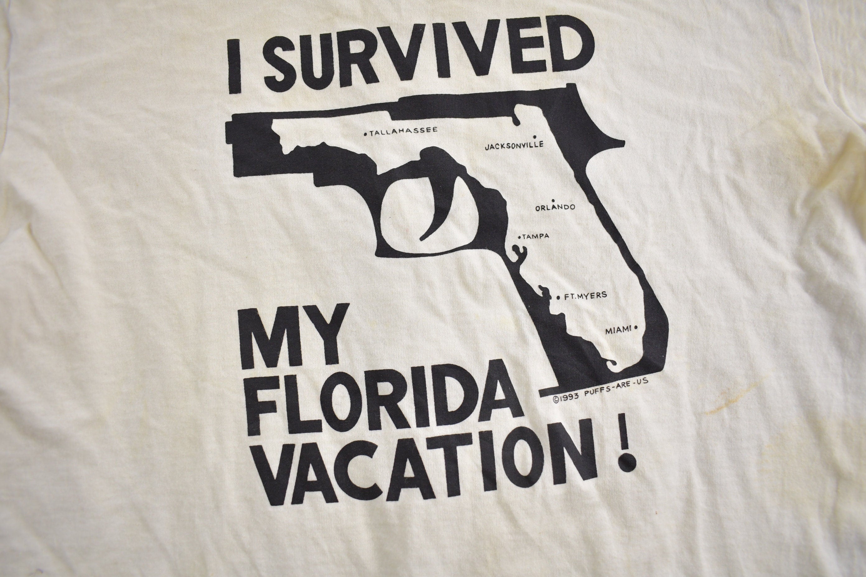 Vintage 1993 "I Survived My Florida Vacation" Souvenir T Shirt