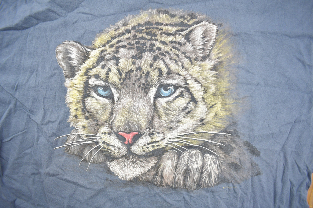 Vintage 1990s White Tiger Tie Graphic T Shirt