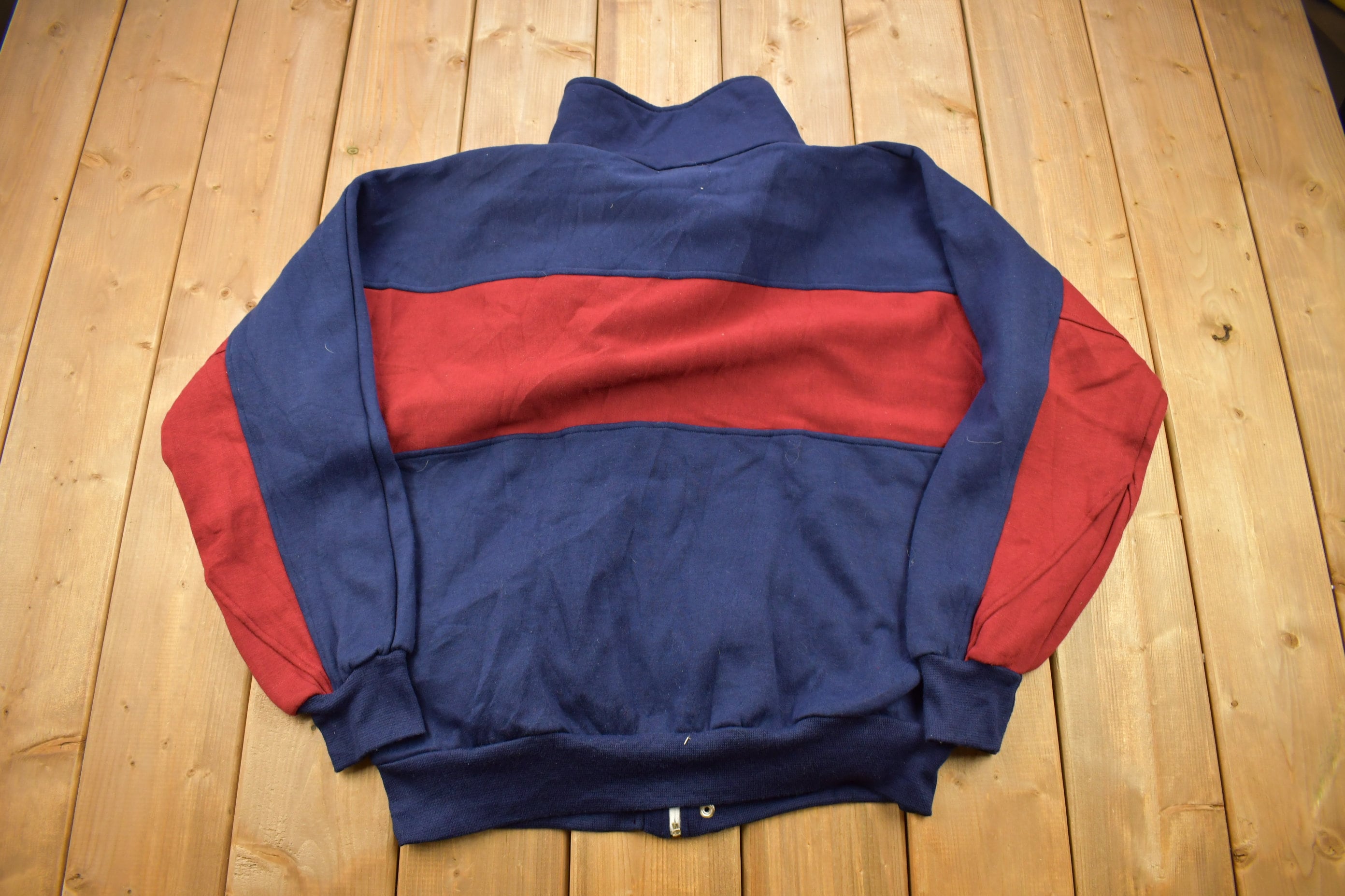 Vintage 1980s Habband Color Block Zip Up Sweatshirt