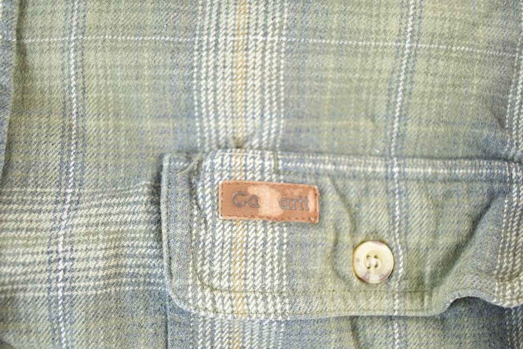 Vintage Y2K Carhartt Plaid Flannel Shirt - Heavyweight Workwear Medium