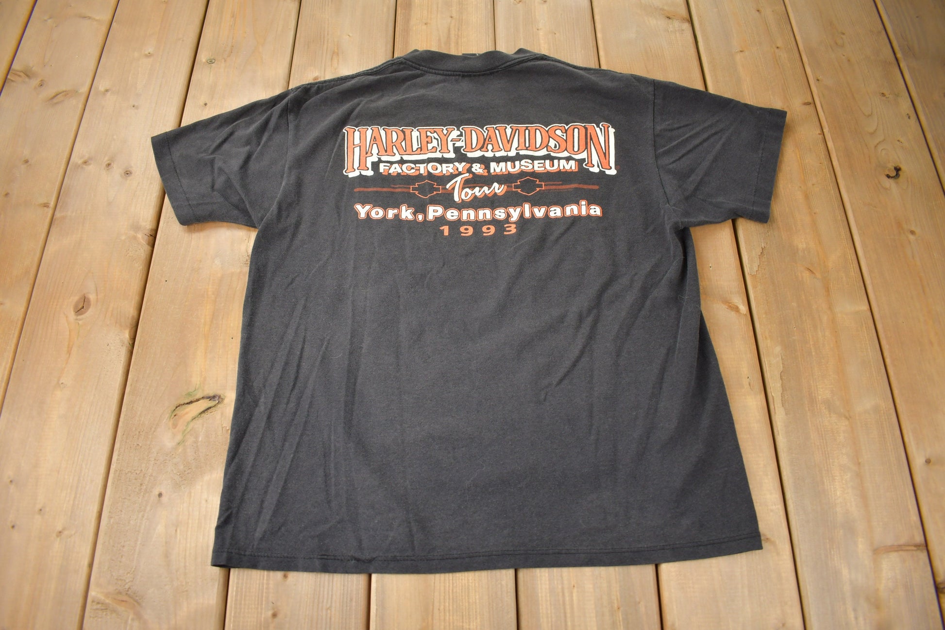 Vintage 1993 Harley Davidson Motorcycles Factory & Museum York Pennsylvania Single Stitch Graphic T-Shirt Made In USA