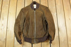 Vintage 1970s Deerskin Trading Post Suede Leather Bomber Jacket Made In USA