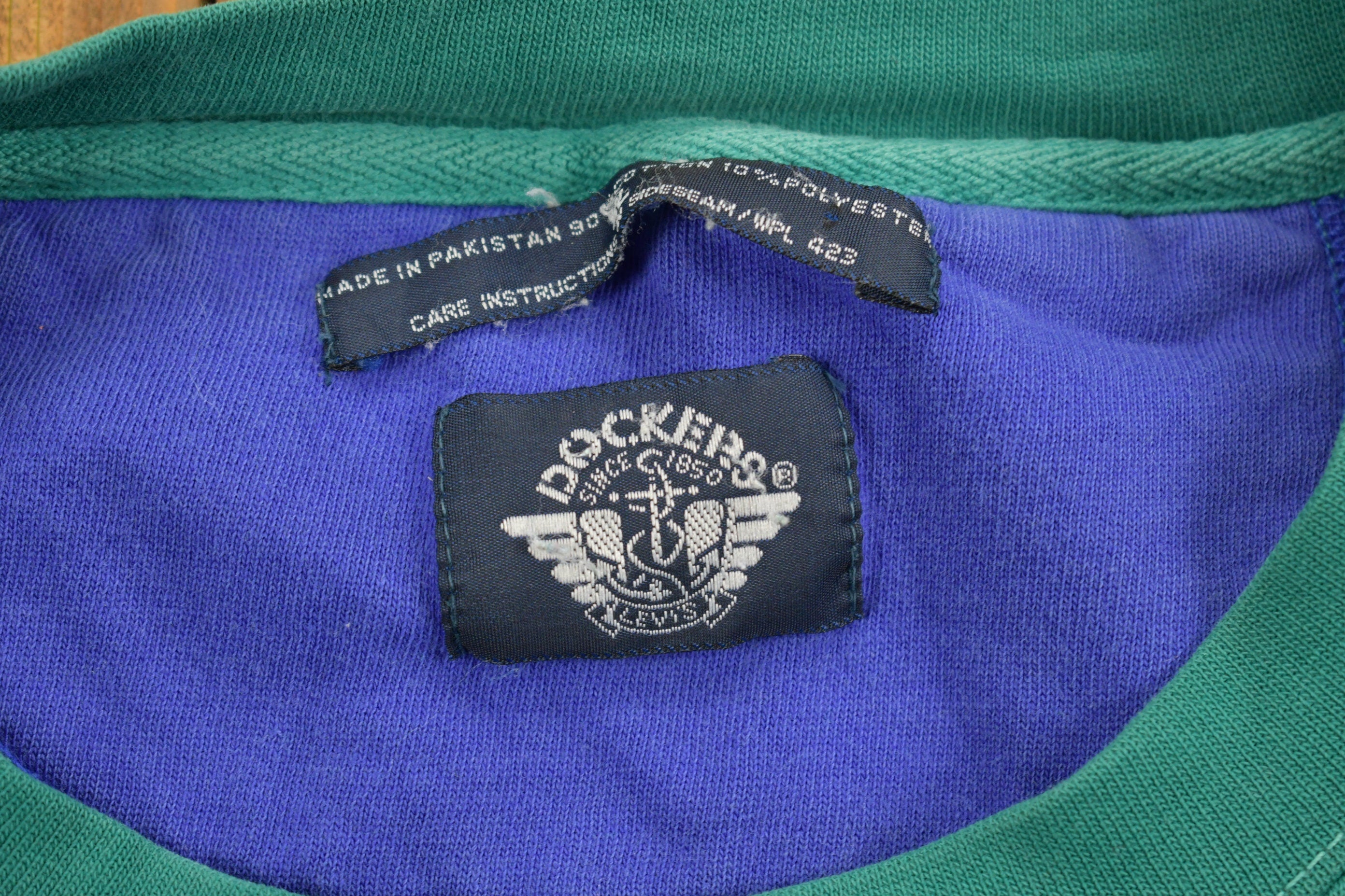 Vintage 1990s Green Dockers Levis Blank Crewneck Sweatshirt