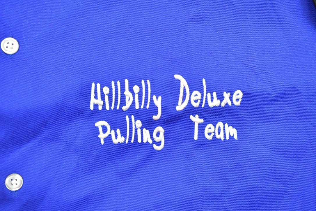 Vintage 1990s Hillbilly Deluxe Pulling Team Color Block Button Up Shirt