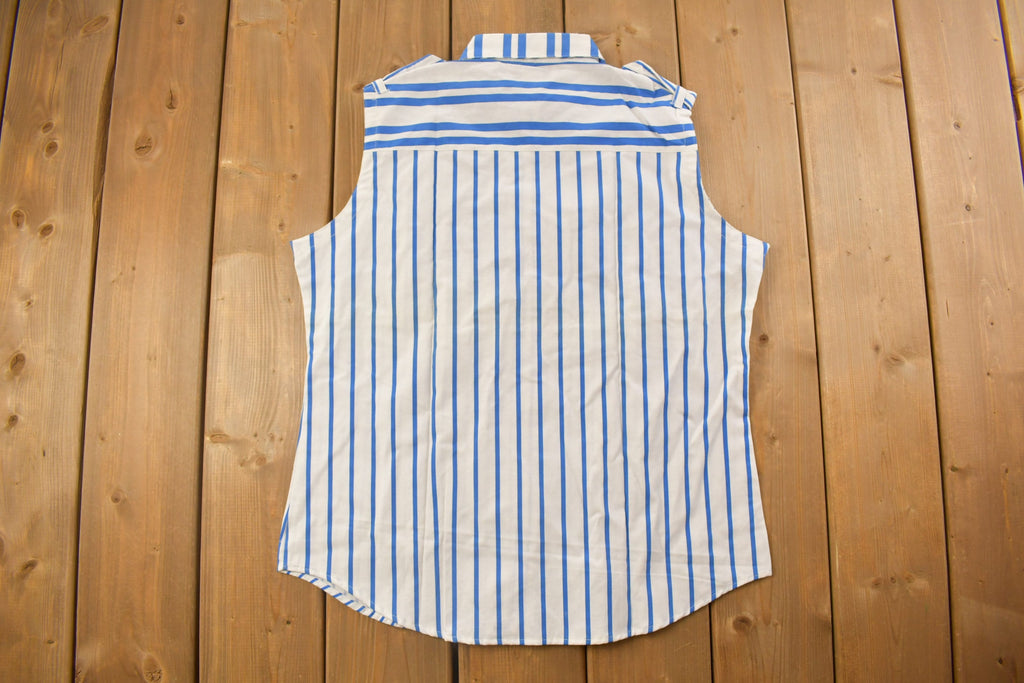 Vintage 1990s The Basics Striped Button Up Vest