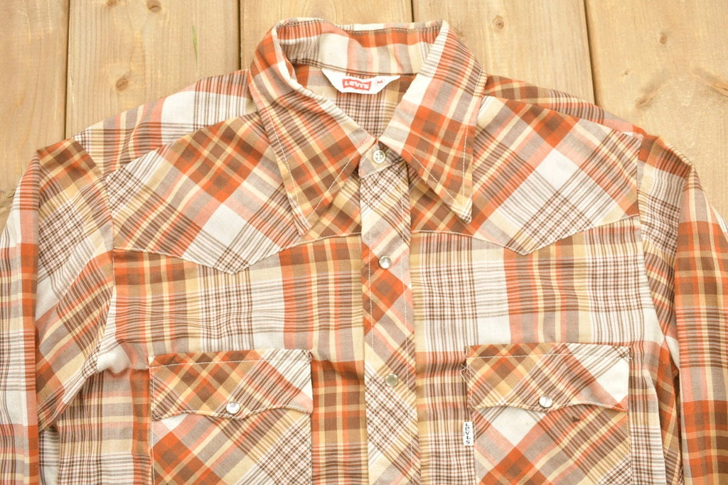 Vintage 1990s Levi's Plaid Western Flannel Button Up Shirt