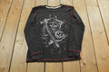 Vintage Y2K Sons of Anarchy Grim Reaper Thermal Knit Long Sleeve Shirt Men's / 2000s Hip Hop Fashion / Y2K Streetwear