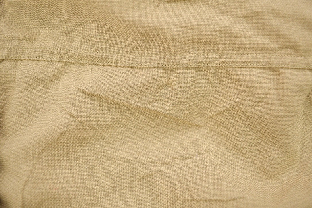 Vintage 1990s Beige Blank USMC Button Up Military Shirt
