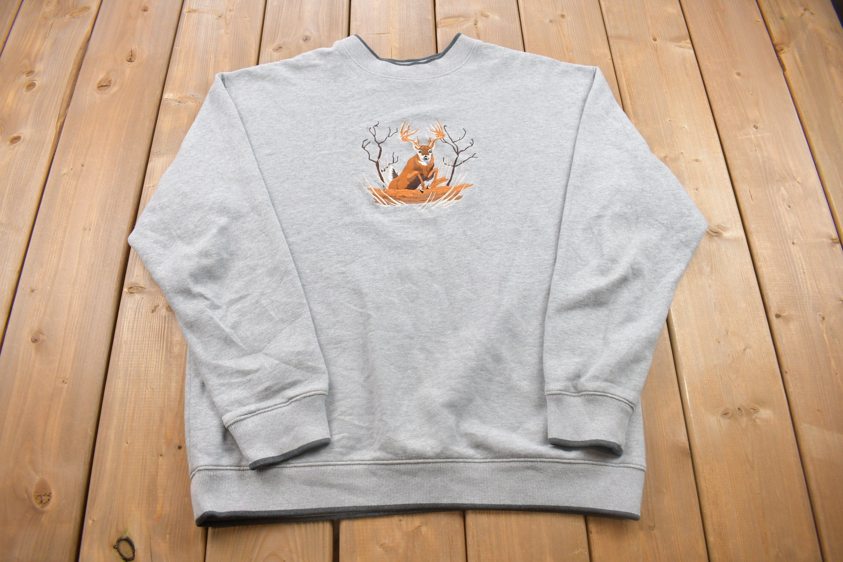 Vintage 1990s MC Sport Deer Crewneck Sweatshirt
