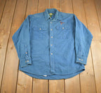 Vintage 1990s Cabelas Embroidered Heavy Button Up Shirt Made In USA