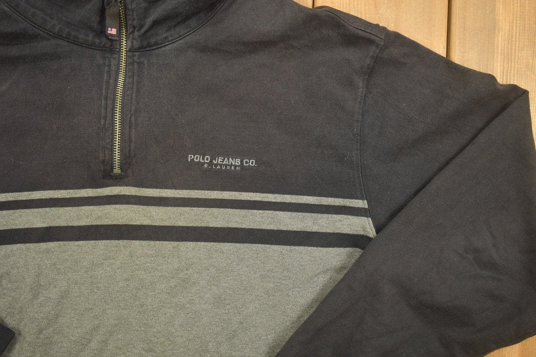 Vintage 1990s Polo Jeans Quarter Zip Sweatshirt