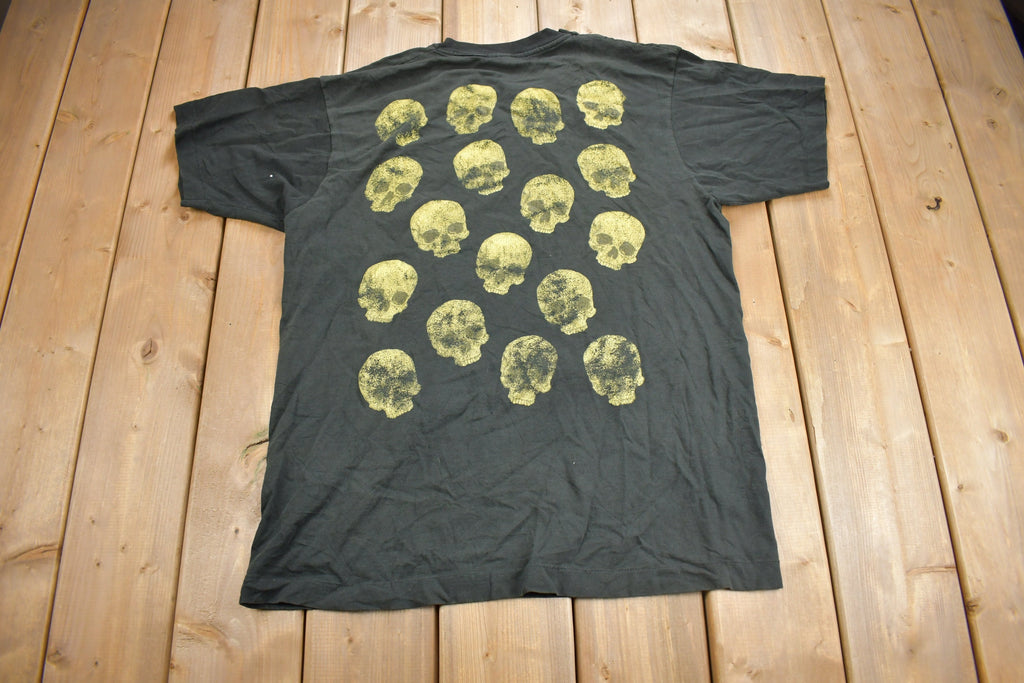 Vintage 1990s Skull Theme All Over Print Single Stitch T-Shirt