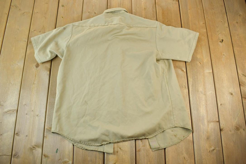 Vintage 1970s Tan Button Up Safari Style Shirt