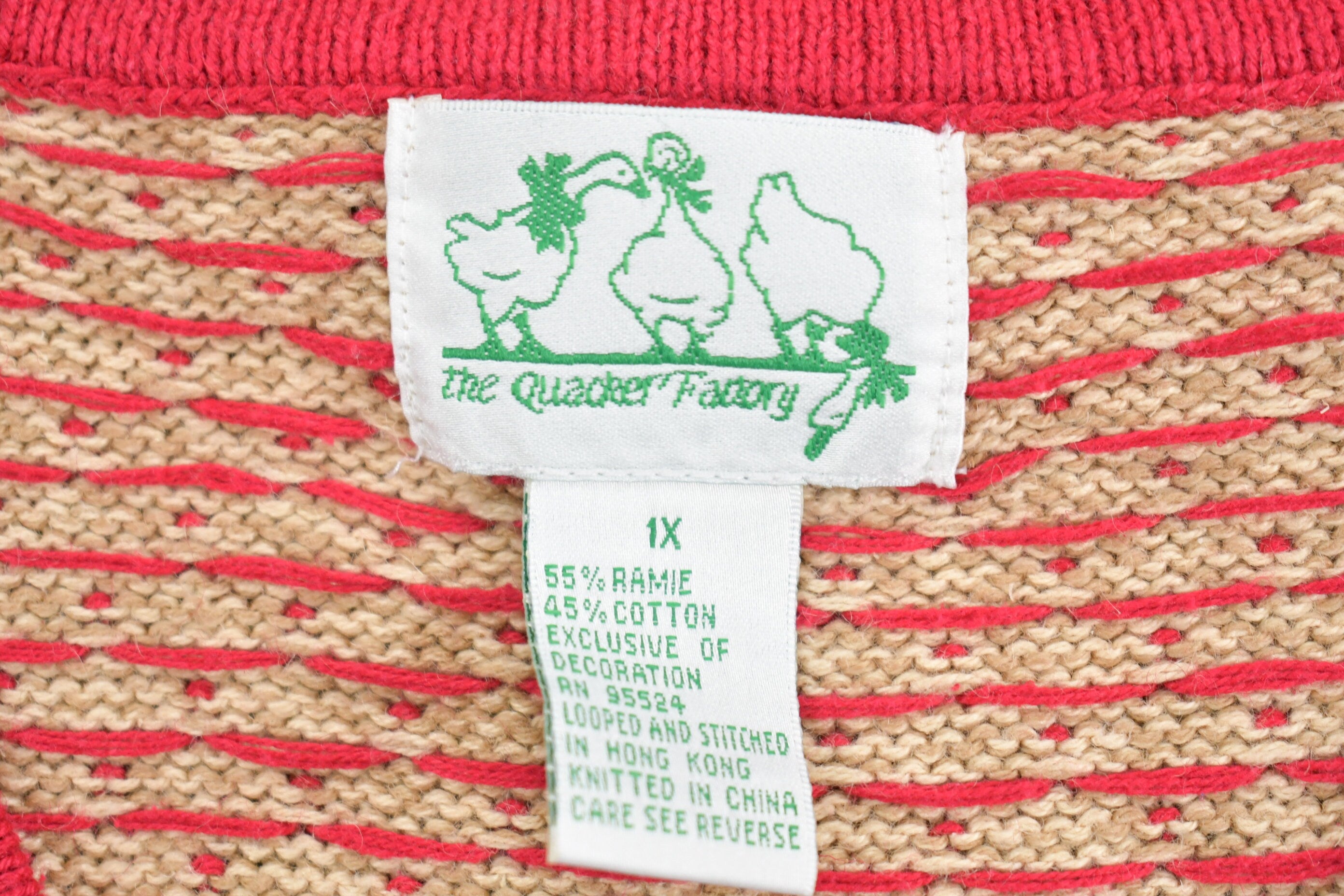 Vintage 1990s The Quacker Factory America Theme Knit Cardigan  Angel  Vintage Cardigan  Button Up  Abstract Pattern  All Over Graphic