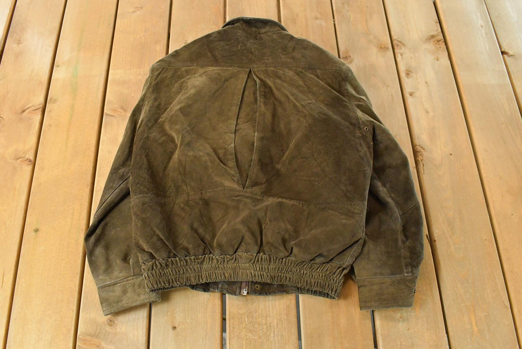 Vintage 1990s Leather Suede Bomber Jacket Men's Small