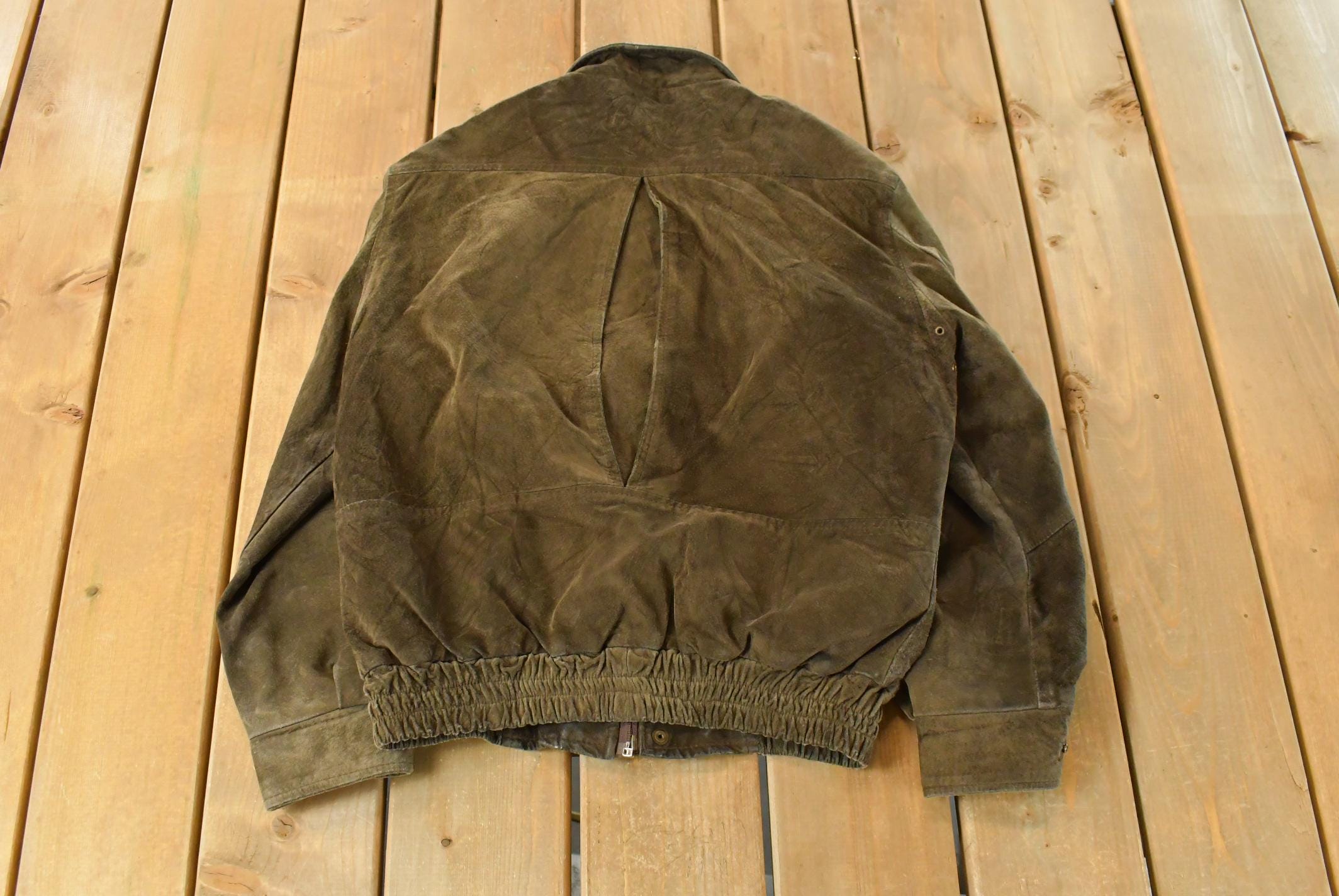Vintage 1990s Leather Suede Bomber Jacket Men's Small