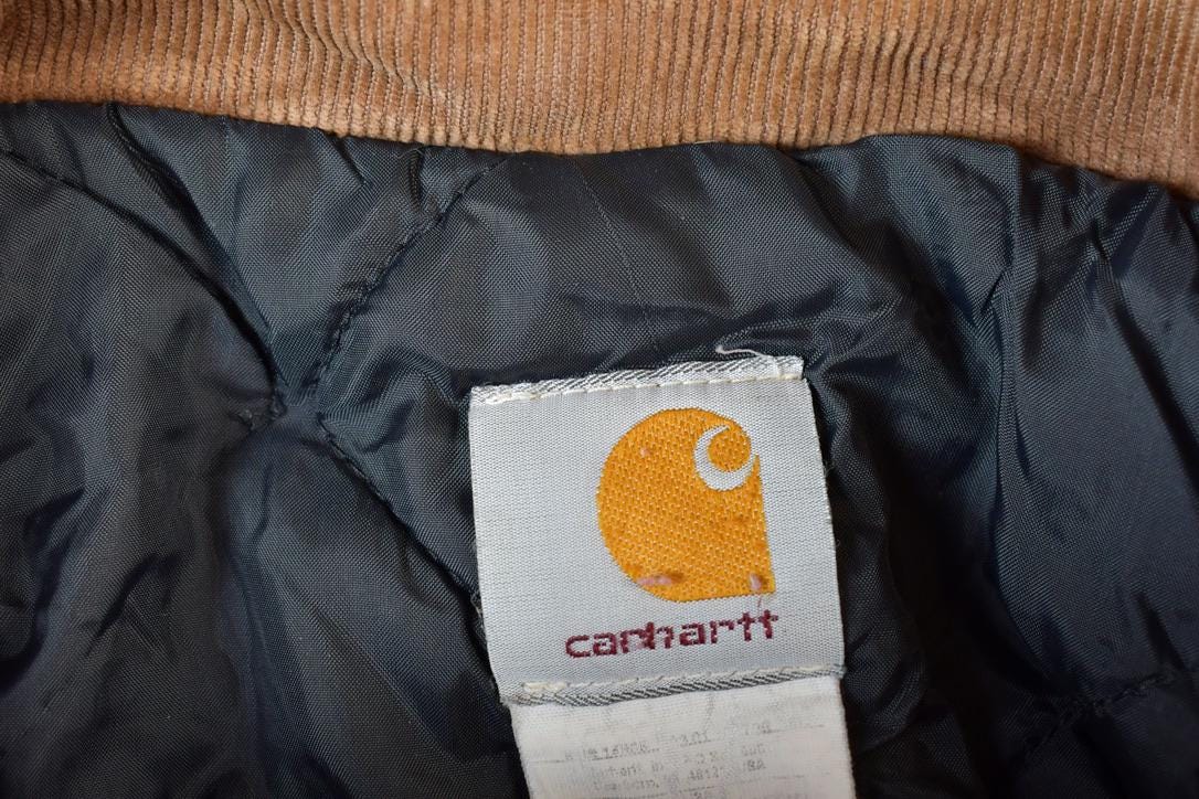 Vintage 1990s Carhartt Perfectly Distressed Collared Work Jacket Made In USA