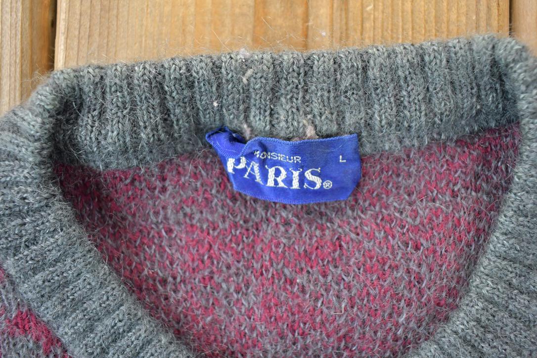 Vintage 1990s Monsieur Paris Knit Crewneck Sweater