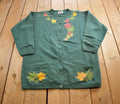 Vintage 1990s Canada North Fall Leaves Blank Button Up Sweater Made In Canada