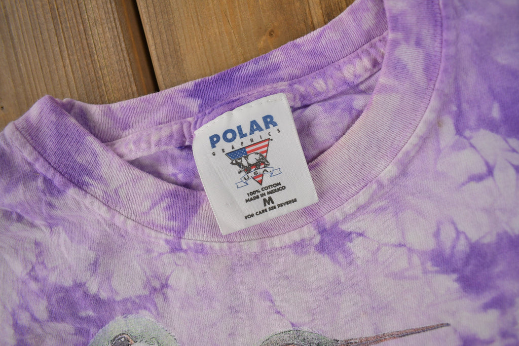 Vintage 1990s Hummingbirds Tie Dye All Over Print Graphic T-Shirt Size M