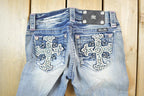 Vintage Y2K Miss Me Bedazzled Low Rise Jeans Size 26x31