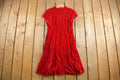 Vintage 1950s Red Velvet Dress