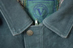 Vintage 1990s Full Stop Suede Green Paisley Lined Bomber Jacket Made In USA