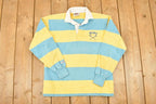 Vintage 1990s Barbarian Rugby Wear Nems Lacrosse Quarter Button Shirt Men's M