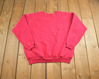 Vintage 1990s Hanes Her Way Pink Crewneck Sweatshirt Made In USA