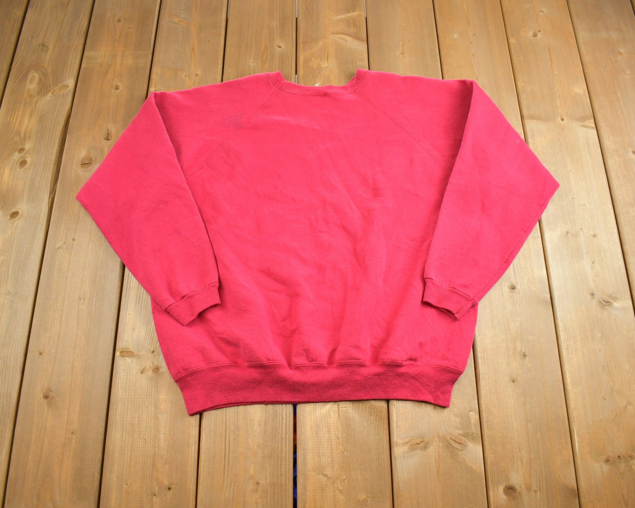 Vintage 1990s Hanes Her Way Pink Crewneck Sweatshirt Made In USA
