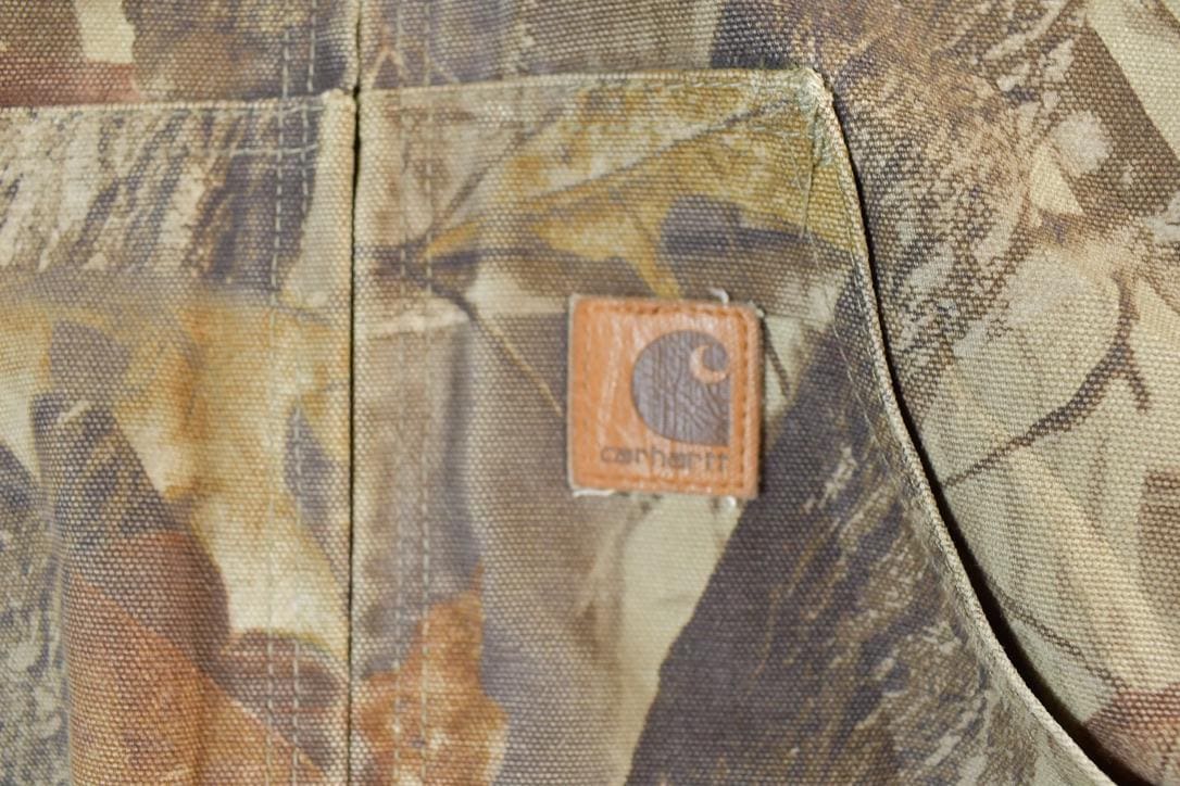 Vintage 1990s Youth Carhartt Realtree Camo Perfectly Distressed Collared Work Jacket Made In USA