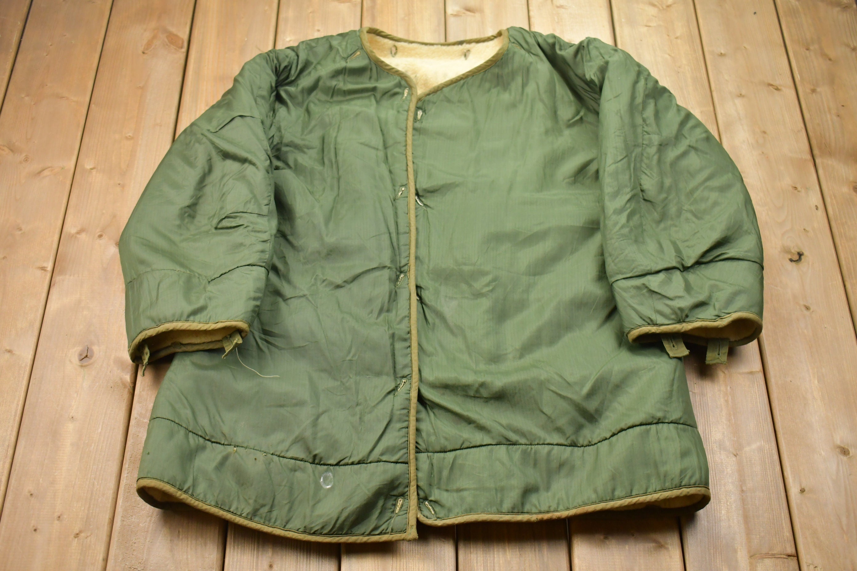 Vintage 1980s Military Sherpa Lined Liner Jacket