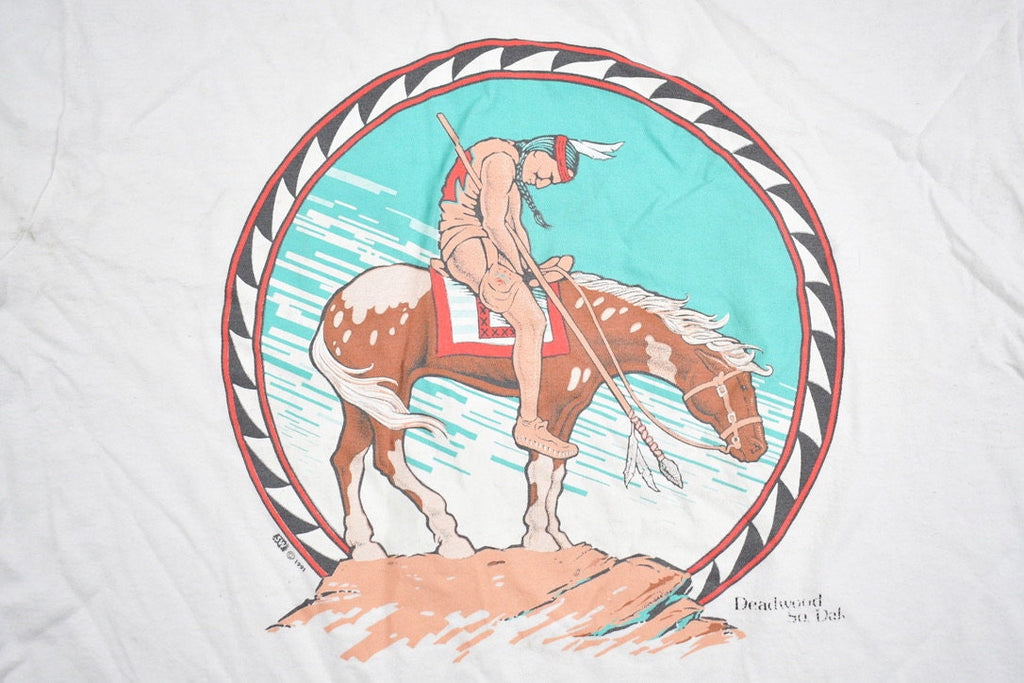 Vintage 1991 Native American Horse Theme T Shirt