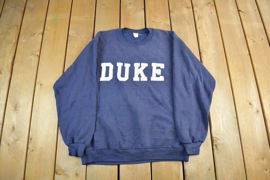 Vintage 1980s Duke University Collegiate Crewneck Sweatshirt Men's Large
